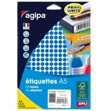 Pastille adhésive permanente Bleue ø 8 mm Agipa - Pastille de signalisation - Étui de 2940 - Gommettes de couleur