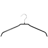 Cintre métal antidérapant renforcé avec fil gainé 45 cm - Cintre plat - Lot de 60 - Cintres métal