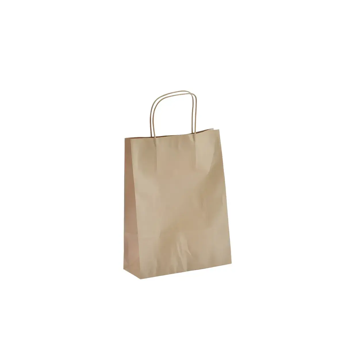 Sac kraft brun poignées torsadées 18 x 7 x 24 cm - Sac papier kraft - Paquet de 50 - Sacs kraft brun poignées torsadées