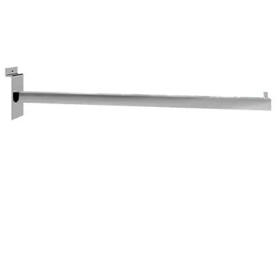 Bras droit pour fond rainuré L 40 cm métal chromé tube carré 17 x 17 mm - Bras