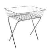 Bac soldeur sur pied métal chromé 95 x 65 x 90 cm - Soldeur corbeille - Bac de fouille - Bacs soldeurs, Bacs de fouille