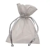 Pochette organza gris 12 x 17 cm - Paquet de 10 - Pochettes organza