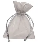Pochette organza gris 17 x 24 cm - Paquet de 10 - Pochettes organza