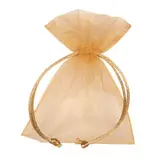 Pochette organza or 12 x 17 cm - Paquet de 10 - Pochettes organza