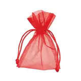 Pochette organza rouge 7,5 x 10 cm - Paquet de 10 - Pochettes organza