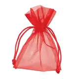 Pochette organza rouge 12 x 17 cm - Paquet de 10 - Pochettes organza