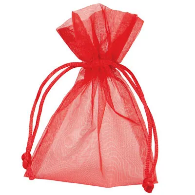 Pochette organza rouge 17 x 24 cm - Paquet de 10 - Pochettes organza