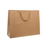 Sacs kraft luxe bruns poignées cordelette 52+16x40 cm 170g/m² – Paquet de 10