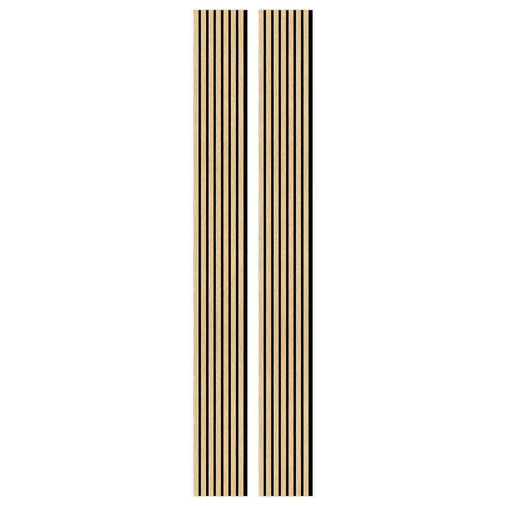 Panneau tasseau acoustique mural en MDF chêne naturel 260 × 28 cm - Paquet de 2 - Fonds Bois-2