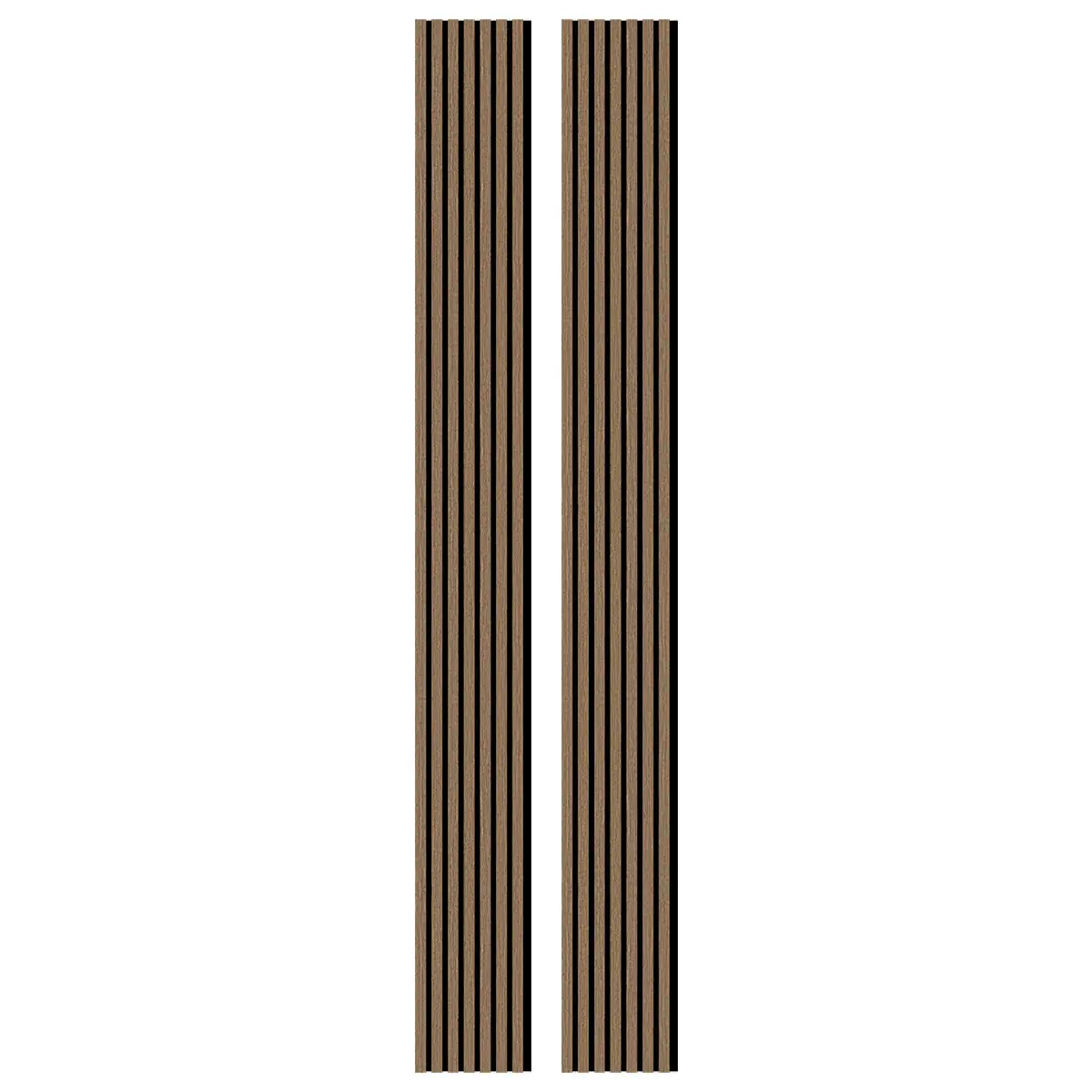 Panneau tasseau acoustique mural MDF chêne foncé 260 × 28 cm - Paquet de 2 - Fonds Bois-2