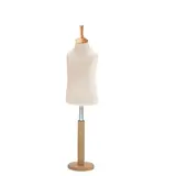 Buste enfant 3/4 ans tissu beige pied rond bois H 46 cm - Bustes enfants
