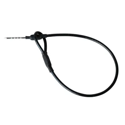 Cable boucle en inox,long.17cm, coloris noir, gainage pvc - Portiques, macarons antivol et accessoires