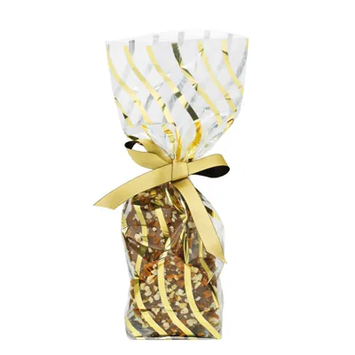 Sachet polypro fond PP Serpentin Or 12 x 27,5 cm 35µ - Sachet confiserie - Sachet bonbons - Lot de 100 - Sachets bonbon, Sachets confiserie-3