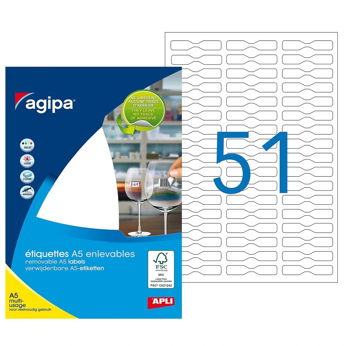 Étiquettes adhésives multi-usages, amovibles - Étiquettes adhésives neutres-3