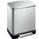 Poubelle inox rectangulaire à pédale 20 litres 36,6 x 32 x 44,6 cm - Poubelles professionnelles