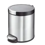 Poubelle inox à pédale 5 litres ronde ø 20,5 x H 29 cm gris - Poubelles professionnelles