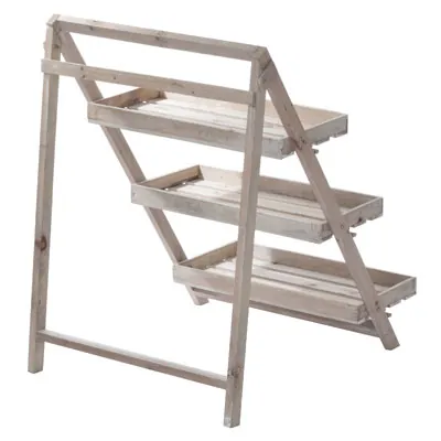 Étagère inclinée en bois 3 niveaux 50 x 61 x 71 cm - Étagère magasin - Étagères magasins, Présentoirs bois-2