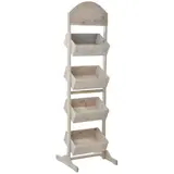 Présentoir bois incliné 4 niveaux 59 x 58 x 200 cm Gris délavé - Présentoir magasin - Étagères magasins, Présentoirs bois