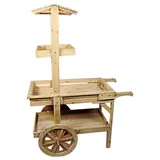 Chariot de présentation en bois 149 x 104 x 46 cm - Chariot bois 3 niveaux - Étagères magasins, Présentoirs bois