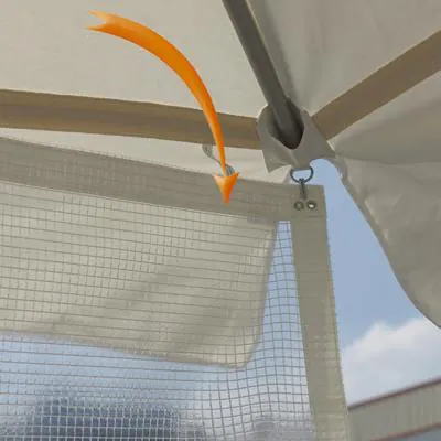 Rideau pour parasol translucide 350 x 190 cm PVC armé sans renfort - Entourage translucide - Entourages de parasol
