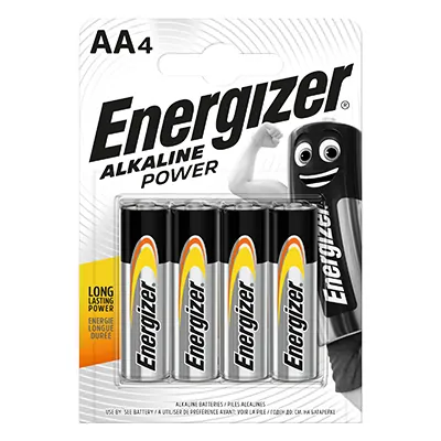 Pack 4 Piles alcalines AA LR6 Energizer Alkaline Power 1,5V 2,7A - Piles