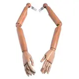 Bras homme articulés en bois pour mannequin et buste - Naturel