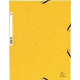 Chemise à élastiques 3 rabats cartonnée 24x32cm, jaune - Chemises à élastique, Chemises dossier