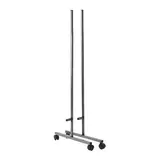 Pied double à roulettes pour grillle d'exposition H 130 cm Acier - Présentoir grille - Noir - Lot de 2 - Présentoirs grilles