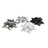 Assortiment étoiles adhésives noir, argent, gris, blanc - ø 60 mm - paquet de 76 - Étoiles adhésives, Noeuds à tirer