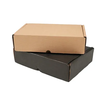 Boîte carton réversible brun / noir 27,6 + 20,7 x 7 cm - Carton d'expédition - Lot de 20 - Boites cadeaux carton pliables-3