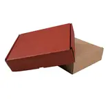 Boîte carton réversible brun / rouge 27,6 + 20,7 x 7 cm - Carton d'expédition - Lot de 20 - Boites cadeaux carton pliables