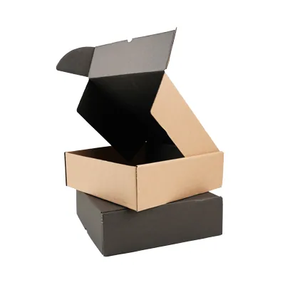 Boîte carton réversible brun / noir 32 + 33 x 10,5 cm - Carton d'expédition - Lot de 20 - Boites cadeaux carton pliables-4