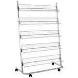 Présentoir 5 tablettes sur roulettes 103 x 51 x 156 cm fil métal - Présentoir magasin - Présentoirs fil