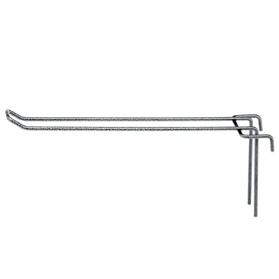 Broche double pour présentoir grille L 30 cm x ø 3 mm Métal gris martelé - Crochet double - Lot de 10 - Broches et Bras pour grilles