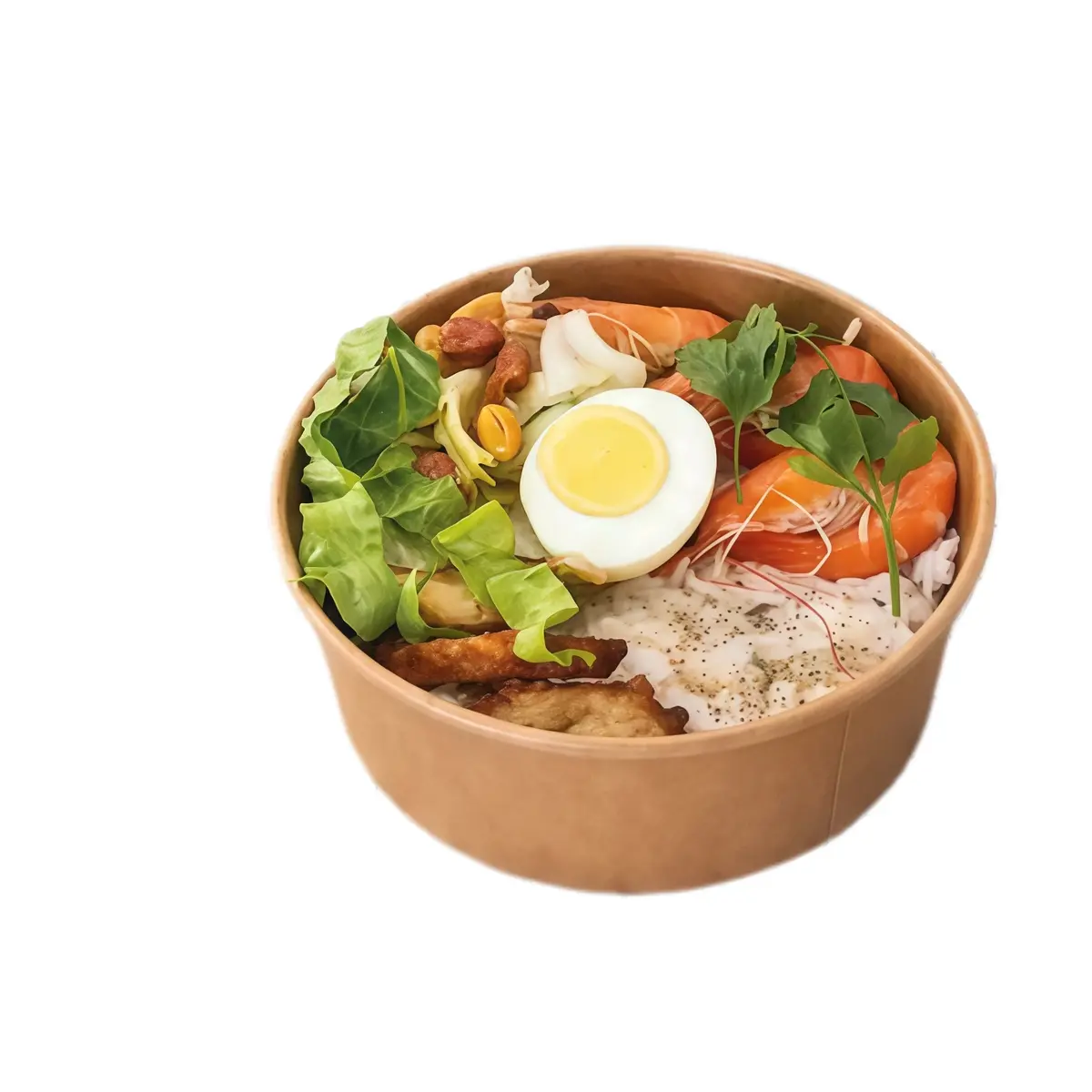 Saladier carton rond brun 550 ml ø 15 x 4,5 cm - Bol kraft - Bol salade - Lot de 50 - Boîtes salade, Bols salade-2