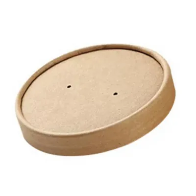 Couvercle carton pour pot à soupe ø 115 x H 17 mm - Couvercle pour pot carton - Brun - Lot de 25 - Pots à soupe, Boîtes à pâtes