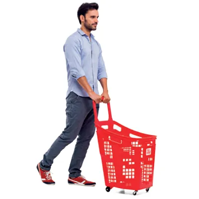 Panier libre-service à roulettes - Paniers magasin-4
