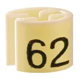 Marque taille T62 beige ø 1,3 cm - Indicateur de taille pour cintre - Paquet de 100 - Marques taille pour cintres