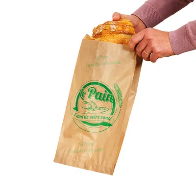 Sac à pain kraft brun 17 x 7 x 36 cm - Sachet papier pain - Lot de 250 - Sacs à pain, Sacs baguettes-2