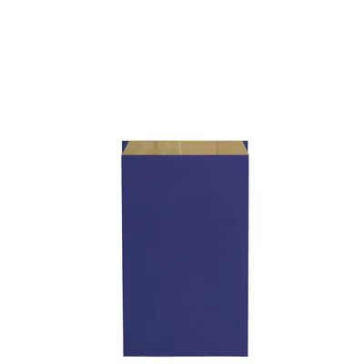 Pochette cadeau kraft vergé bleu marine 12 x 4,5 x 19,5 cm - Sachet kraft - Lot de 250 - Pochettes cadeaux unies
