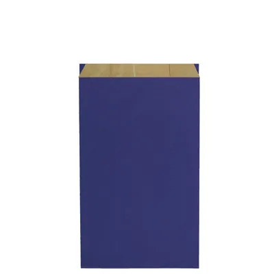 Pochette cadeau kraft vergé bleu marine 18 x 6 x 33,5 cm - Sachet kraft - Lot de 250 - Pochettes cadeaux unies