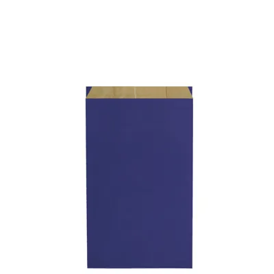 Pochette cadeau kraft vergé bleu marine 15 x 9 x 26 cm - Sachet kraft - Lot de 250 - Pochettes cadeaux unies