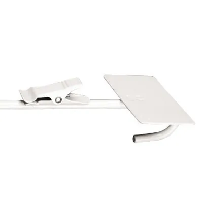 Tige cross-merchandising pince métal 12 facings 79 cm - Cravate cross merchandising - Blanc - Stop-rayon-2