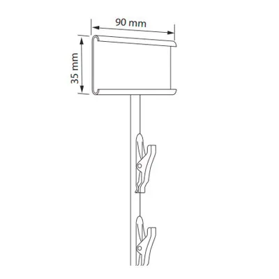 Tige cross-merchandising pince métal 12 facings 79 cm - Cravate cross merchandising - Blanc - Stop-rayon-4