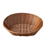 Corbeille ovale manne tressée marron 24 x 19 x 8 cm plastique - Vanneries
