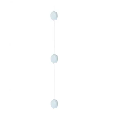 Guirlande boules plumes 100 cm Blanc - Déco Saint Valentin - Décors Vitrine St Valentin