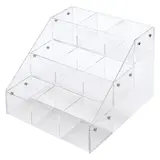 Présentoir plexi à compartiments 3 niveaux 31 x 31 x 25 cm - Présentoir de comptoir - Supports Plexi