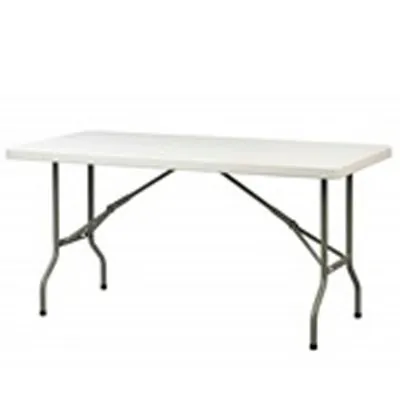 Table pliante portable plastique HDPE blanc 152 x 76 x 74 cm - Table pliable - Table de réception - Tables pliantes, Tables traiteur