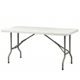 Table pliante portable plastique HDPE blanc 152 x 76 x 74 cm - Table pliable - Table de réception - Tables pliantes, Tables traiteur