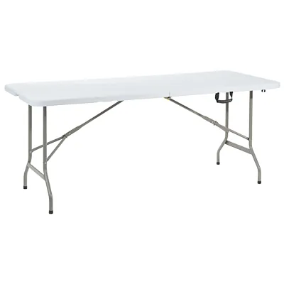 Table pliante portable plastique HDPE blanc 180 x 74 x 74 cm - Table pliable - Table de réception - Tables pliantes, Tables traiteur